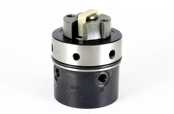 A mechanical component with a black base and silver accents, featuring multiple holes.